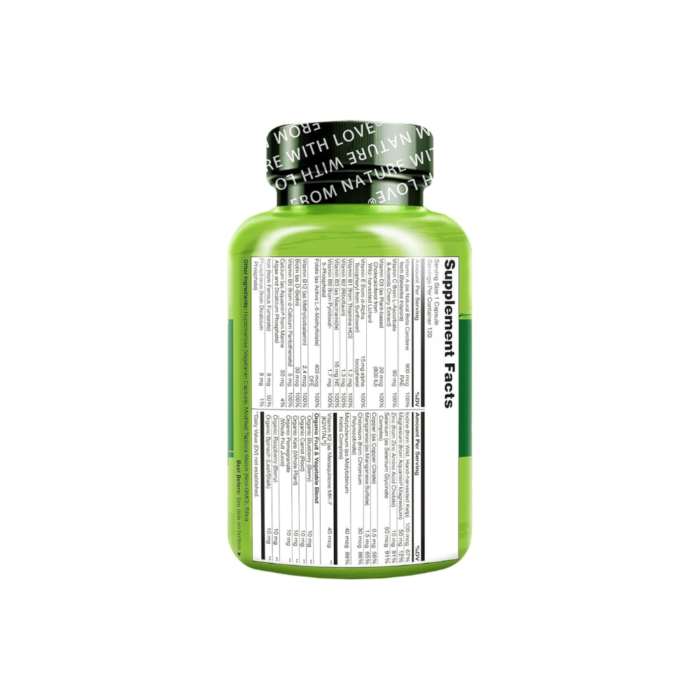 NATURELO One Daily Multivitamin for Women - Energy Support - Whole Food Supplement to Nourish Hair, Skin, Nails - Non-GMO - No Soy - Gluten Free - 120 Capsules - 4 Month Supply - Image 3