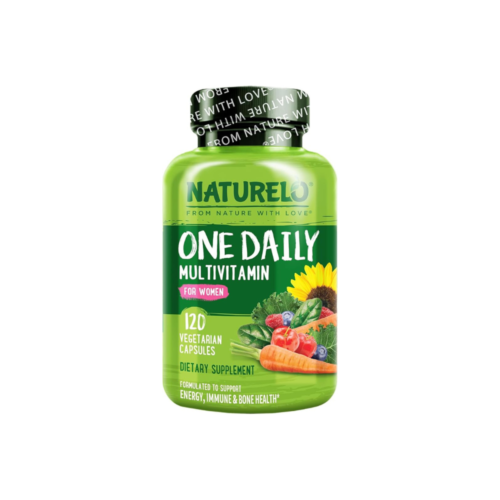 NATURELO One Daily Multivitamin for Women - Energy Support - Whole Food Supplement to Nourish Hair, Skin, Nails - Non-GMO - No Soy - Gluten Free - 120 Capsules - 4 Month Supply