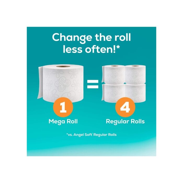 Angel Soft Toilet Paper, 16 Mega Rolls = 64 Regular Rolls, Wholesale with Low MOQ