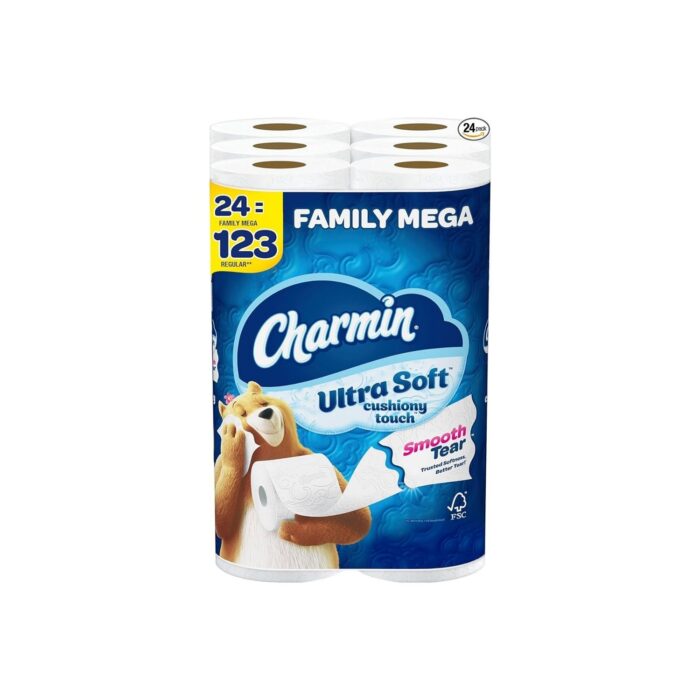Charmin Ultra Soft Toilet Paper, 24 Family Mega Rolls = 123 Regular Rolls | Wholesale & Low MOQ